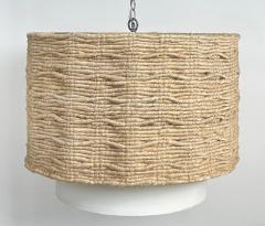 Organic Modern Made Goods Amani Drum Chandelier Strands of Abaca Large Size - 4254068