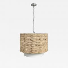 Organic Modern Made Goods Amani Drum Chandelier Strands of Abaca Large Size - 4256412