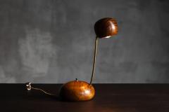 Organic Modern Olive Wood Table Lamp Circa 1970 - 4645511
