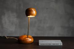 Organic Modern Olive Wood Table Lamp Circa 1970 - 4645539
