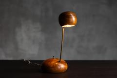 Organic Modern Olive Wood Table Lamp Circa 1970 - 4645541