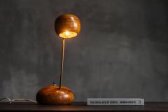 Organic Modern Olive Wood Table Lamp Circa 1970 - 4645544