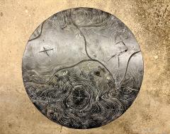Organic Modern Round Black Coffee Table Special Lacquered Suar Wood IDN 2025 - 4319845
