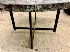 Organic Modern Round Black Coffee Table Special Lacquered Suar Wood IDN 2025 - 4319849