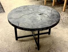 Organic Modern Round Black Coffee Table Special Lacquered Suar Wood IDN 2025 - 4319851