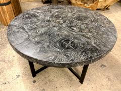 Organic Modern Round Black Coffee Table Special Lacquered Suar Wood IDN 2025 - 4358591