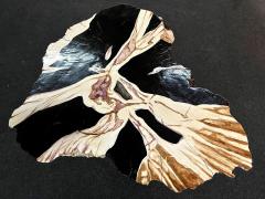 Organic Modern Teak Wood Side Table Handpainted Petrified Wood Style 2025 - 4739446