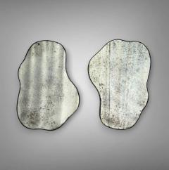 Organic Modern Wall Mirrors Distressed Glass Painted Wood American 21st C  - 3957089