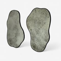 Organic Modern Wall Mirrors Distressed Glass Painted Wood American 21st C  - 3957090