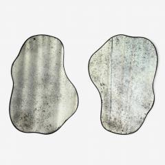 Organic Modern Wall Mirrors Distressed Glass Painted Wood American 21st C  - 3957091