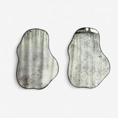 Organic Modern Wall Mirrors Distressed Glass Painted Wood American 21st C  - 3957094