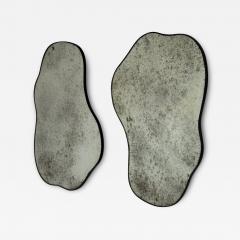 Organic Modern Wall Mirrors Distressed Glass Painted Wood American 21st C  - 3957266