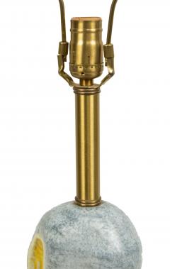 Organic Modernist Ceramic Table Lamp with Wooden Base - 1377745