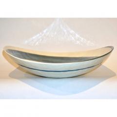 Organic Pair of Italian Pearl White Murano Glass Bowls with Aqua Blue Murrrine - 564389