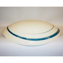 Organic Pair of Italian Pearl White Murano Glass Bowls with Aqua Blue Murrrine - 564393