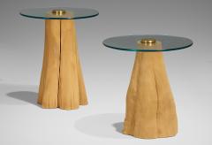 Organic Post modern Wooden Steven Chase Side Tables Pair - 4557833