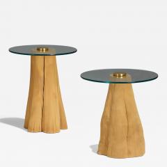 Organic Post modern Wooden Steven Chase Side Tables Pair - 4558954