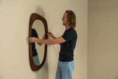 Organic Shaped Mirror In Teak Denmark 1970s - 3325730