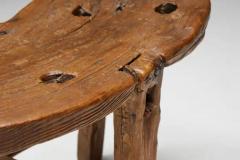 Organic Tripod Bench in Solid Wood France 19th Century - 3661717