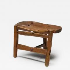 Organic Tripod Bench in Solid Wood France 19th Century - 3663497