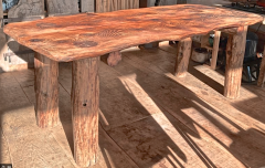 Organic brutalist pine tree dinning table in vintage condition - 1754752