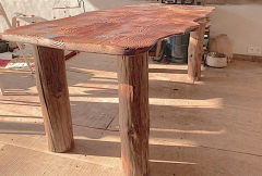 Organic brutalist pine tree dinning table in vintage condition - 1754754