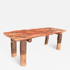 Organic brutalist pine tree dinning table in vintage condition - 1757002