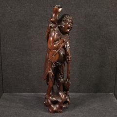 Oriental sculpture from the 20th century Fisherman with fish - 4010794