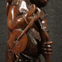 Oriental sculpture from the 20th century Fisherman with fish - 4010797