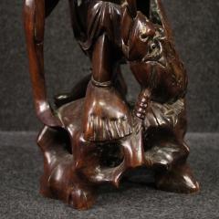 Oriental sculpture from the 20th century Fisherman with fish - 4010799