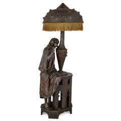 Orientalist spelter lamp with female figure - 3970820