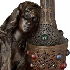 Orientalist spelter lamp with female figure - 3970822