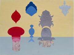 Orig Nancy Goodman Lawrence Acrylic Collage Painting Getting There - 4727802