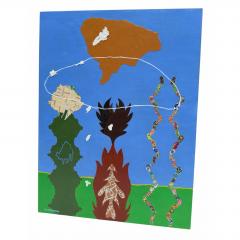 Orig Nancy Goodman Lawrence Acrylic Collage Painting Mutation - 4722815