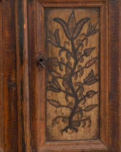 Original 19th Century Painted Wall Cabinet with Two Doors and One Drawer - 4458505