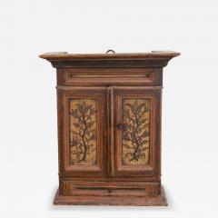 Original 19th Century Painted Wall Cabinet with Two Doors and One Drawer - 4458915