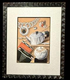 Original Art Deco Design Illustrations Set of Three Framed - 4217130
