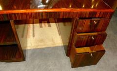 Original French Macassar Art Deco Partners Desk - 3783734