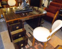 Original French Macassar Art Deco Partners Desk - 3783736