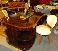 Original French Macassar Art Deco Partners Desk - 3783742
