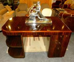Original French Macassar Art Deco Partners Desk - 3783743