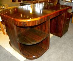 Original French Macassar Art Deco Partners Desk - 3783774