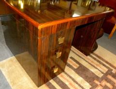 Original French Macassar Art Deco Partners Desk - 3783794