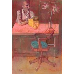 Original Jean Charles Bouloc Mix Media Oil Painting on Canvas - 4549814