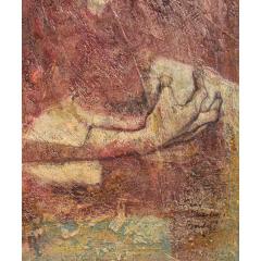 Original Jean Charles Bouloc Mix Media Portrait Oil Painting on Canvas - 4549794