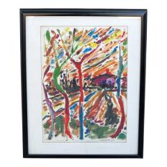 Original John Kalamaras Colorful Watercolor Landscape Painting - 4433024