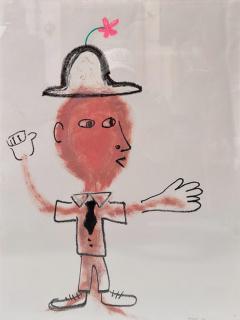 Original Makan Negahban Painting on Paper in Lucite Frame - 4454726