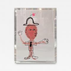 Original Makan Negahban Painting on Paper in Lucite Frame - 4454728