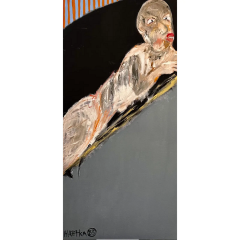 Original Michael Hafftka Expressionist Oil Painting Oketsu - 3451665