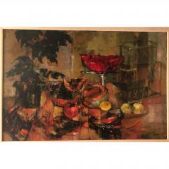 Original Mid Century Modern Jenny Tomao Abstract Still Life Painting - 1745483